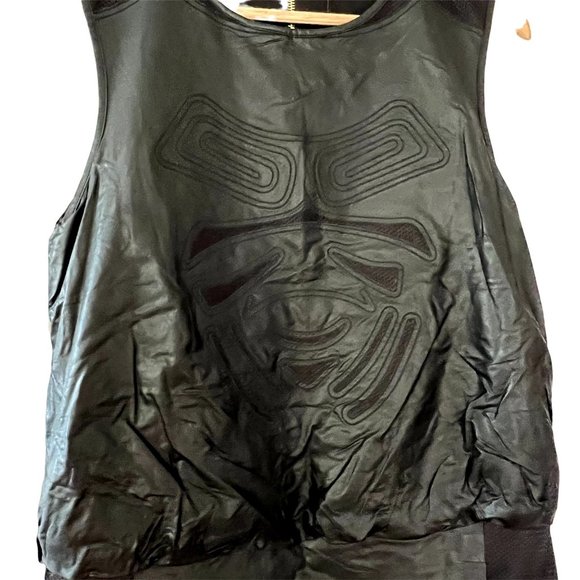 NWT See U Soon Faux Leather Sleeveless Mini Dress Mod 60's Inspired Pock… - Picture 3 of 13